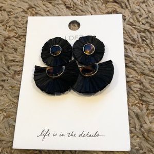 Loft Black & Tortoise Statement earrings